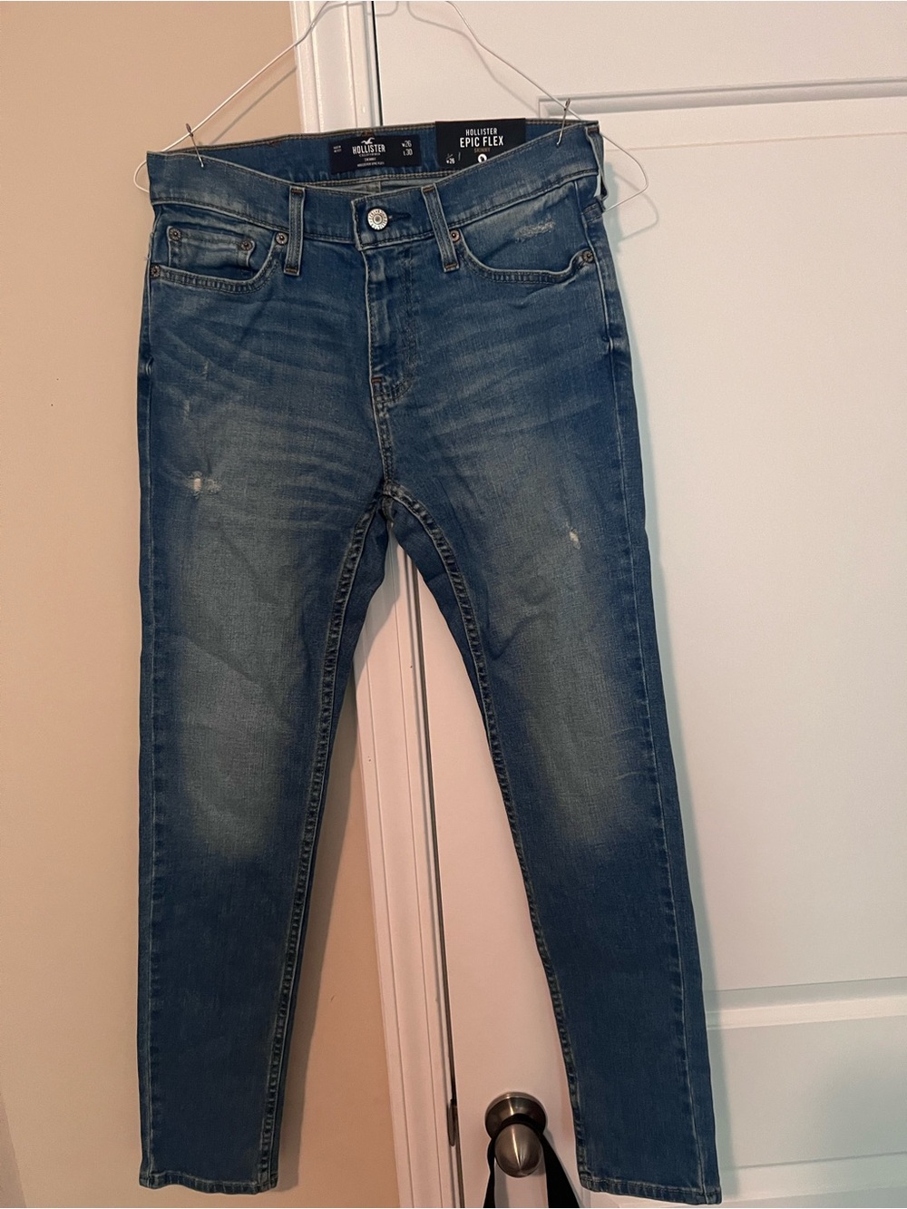 Hollister Men's Mid-Blue Skinny Epic Flex Jeans